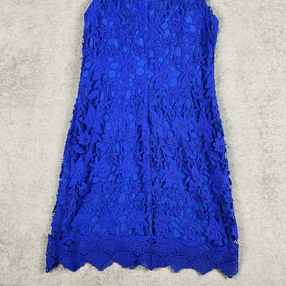 Lauren Ralph Lauren Dress Womens 8 Floral Lace Sleeveless Festive Cocktail Party - Picture 6 of 12